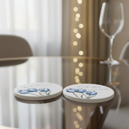 Posavasos Tulipanes en Delft Azul personalizables