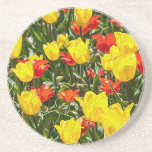 Posavasos Tulipanes rojos y amarillos
