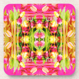 Posavasos TULIPS - Tulipanes de colores del arte fractal -