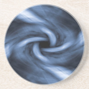 Posavasos Túnel azul abstracto que gira