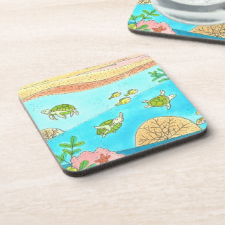 Posavasos Turba marina Arcoiris Beach Adventure Happy Place