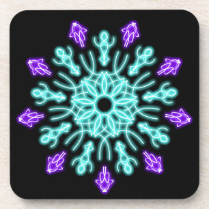 Posavasos Turquiose and purple neon flower