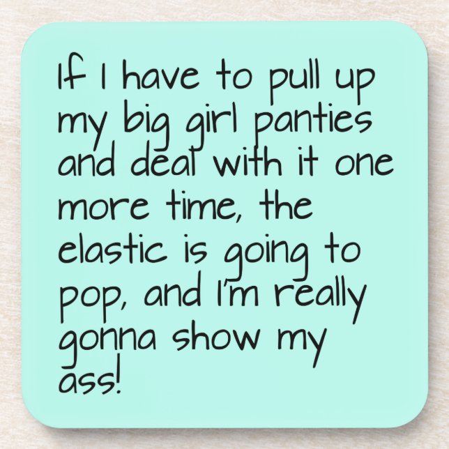 Posavasos Turquoise Put Big Chica Palabras Entretenidas (Frente)