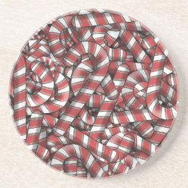 Posavasos Twided Red Striped Abstract Candy Canes