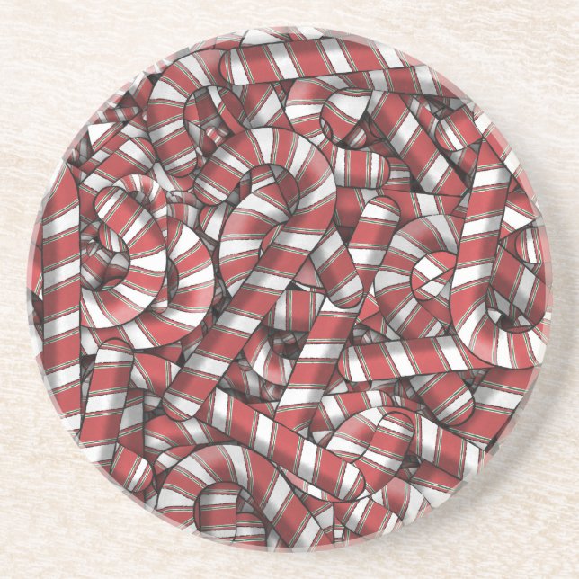 Posavasos Twided Red Striped Abstract Candy Canes (Frente)