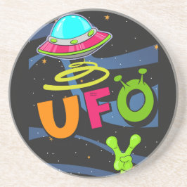 Posavasos Ufo en el espacio saluda