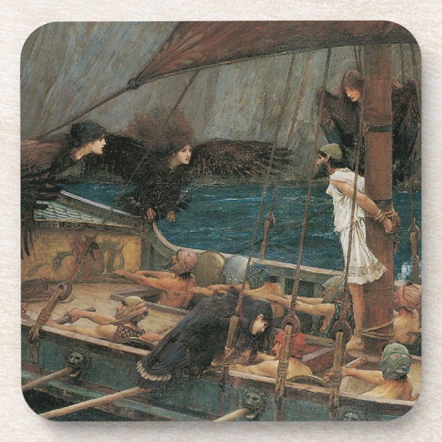 Posavasos Ulises y las sirenas de John William Waterhouse (Frente)