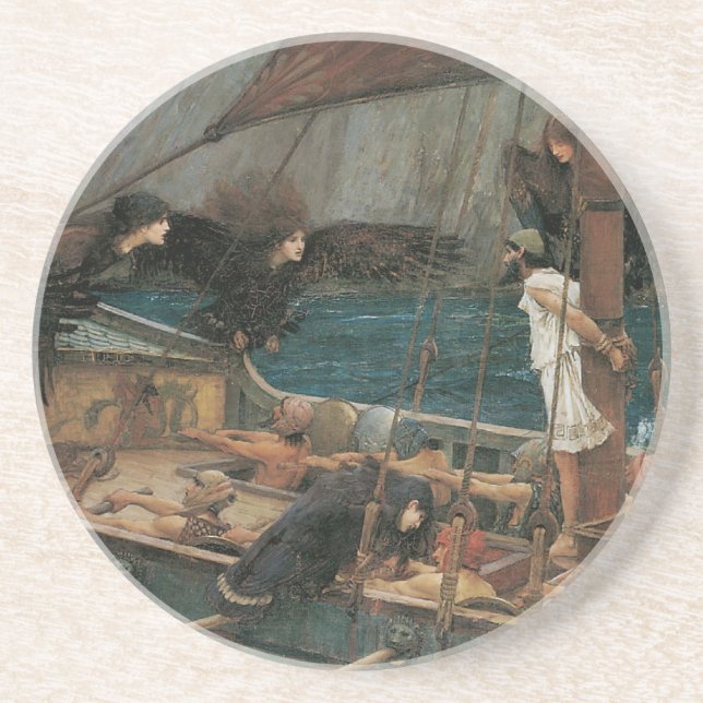 Posavasos Ulises y las sirenas de John William Waterhouse (Frente)