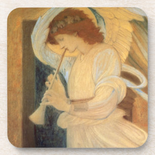 Posavasos Un ángel tocando un flageolet por Burne Jones