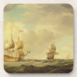 Posavasos Un buque insignia inglés debajo de la vela fácil