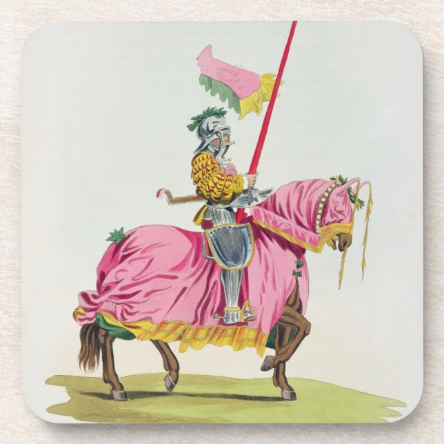 Posavasos Un caballero armó para el enlace, 1512, grabado (Frente)