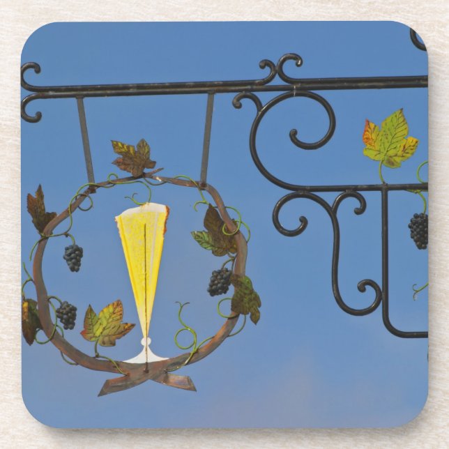 Posavasos Un cartel de hierro forjado que ilustra el tema (Frente)