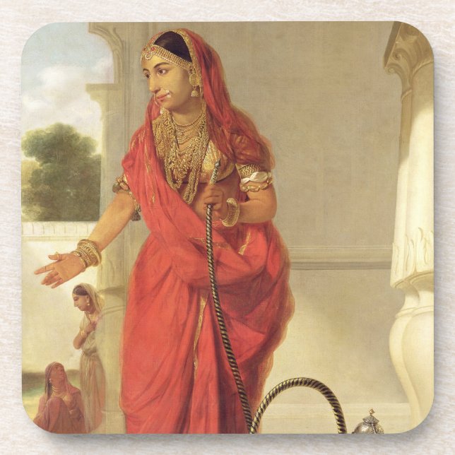 Posavasos Un chica de baile indio con una cachimba, 1772 (Frente)