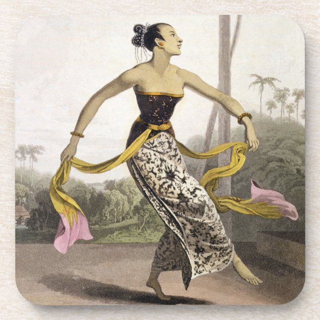 Posavasos Un chica de Ronggeng o de baile, platea 21 del (Frente)