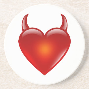 Posavasos Un corazón malvado con cuernos
