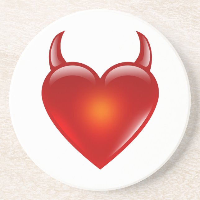 Posavasos Un corazón malvado con cuernos (Frente)