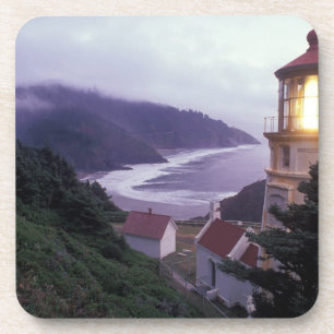 Posavasos Un día brumoso en la costa de Oregón en Heceta