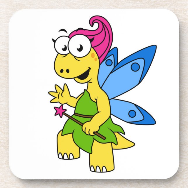 Posavasos Un dinosaurio de Fairysaur Personalizado. (Frente)