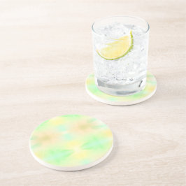 Posavasos Un diseño circular de teñido en pastel con verde s