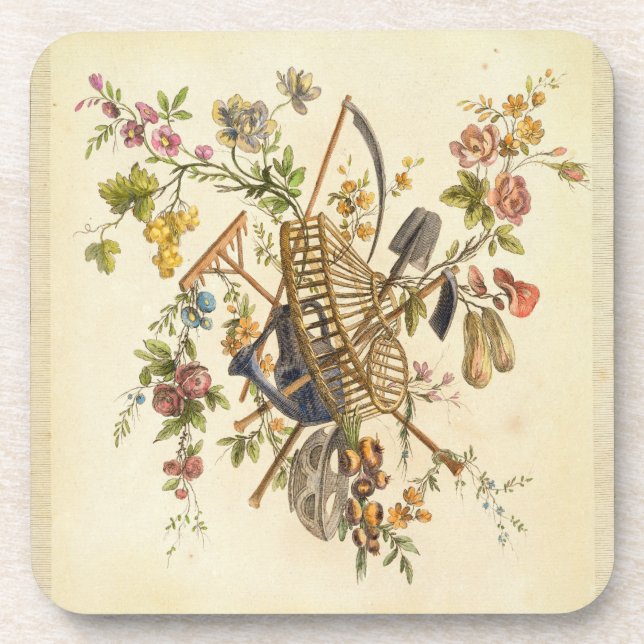 Posavasos Un diseño de la materia textil del jardín, de la (Frente)