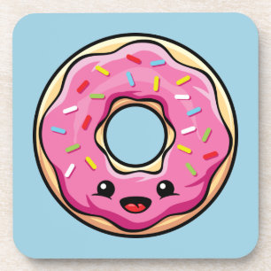 Posavasos Un donut rosado kawaii
