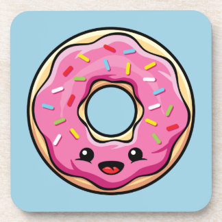 Posavasos Un donut rosado kawaii
