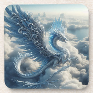 Posavasos Un dragón asombroso rodeado de nubes
