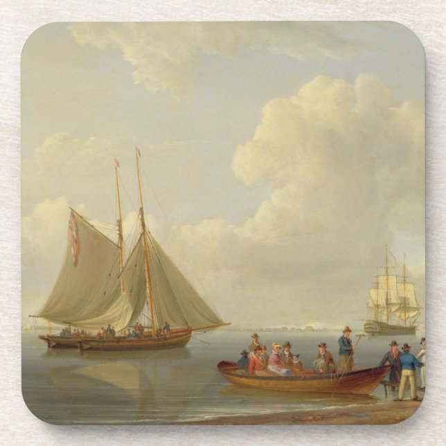 Posavasos Un esquife que llevaba a pasajeros hacia fuera a (Frente)