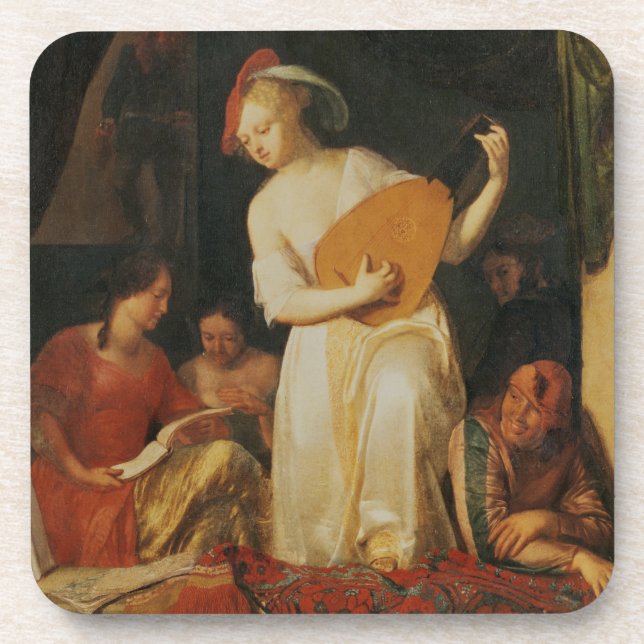 Posavasos Un fiesta musical, 1681 (Frente)