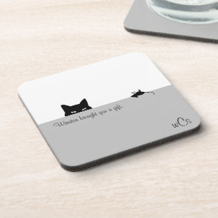 Posavasos Un gato furtivo te trajo un regalo