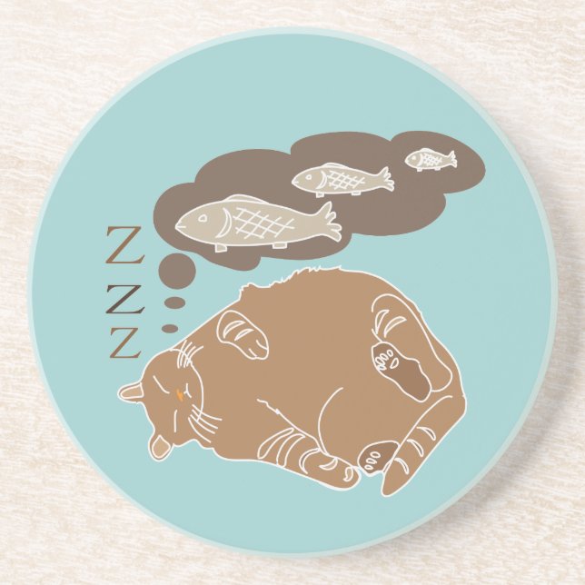 Posavasos Un gato soñador (Frente)