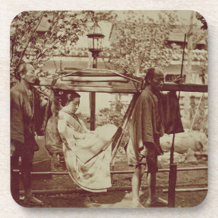 Posavasos Un geisha que es llevado adentro una litera (foto