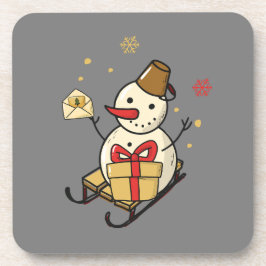 Posavasos Un Hombre De Nieve Aburrido En Una Llanta