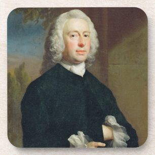 Posavasos Un hombre desconocido en el negro, 1735 (aceite en