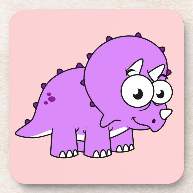 Posavasos Un Ilustracion Agradable De Un Triceratops. (Frente)