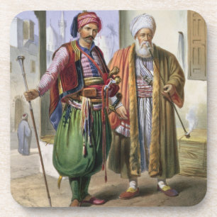 Posavasos Un Janissary y un comerciante en El Cairo,
