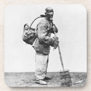 Posavasos Un jornalero chino, c.1870 (foto de b/w)