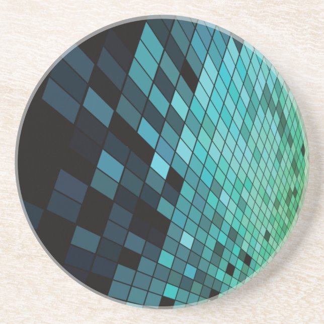 Posavasos Un largo camino hacia abajo en azul y verde (Frente)