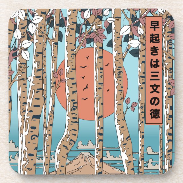 Posavasos Un levantador temprano obtiene tres medidas de sue (Frente)