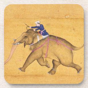 Posavasos Un Mahout que monta un elefante, del Clive grande