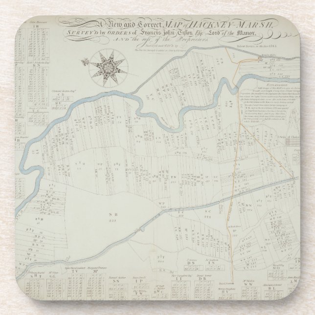 Posavasos Un mapa nuevo y correcto del pantano de Caballo de (Frente)