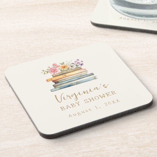 Posavasos Un nuevo Chapter Books Baby Shower (A New Chapter Books Baby Shower Beverage Coaster by Painted Paperie
)