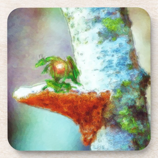 Posavasos Un pequeño dragón duerme (Frente)