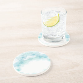 Posavasos Un plato redondo de cerámica con un tono azul páli