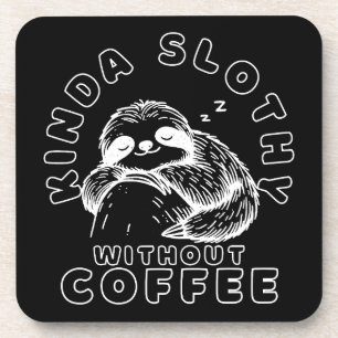 Posavasos Un Poco Perezoso Sin Café Divertido Perezoso Dormi