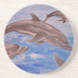 Posavasos Un pote de delfines juguetones