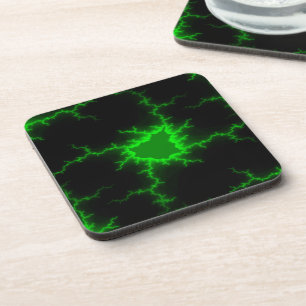 Posavasos Un rayo verde alienígena golpea en negro picante