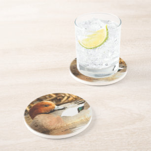 Posavasos Un reloj de cirujana eurasiática sonriente en el e