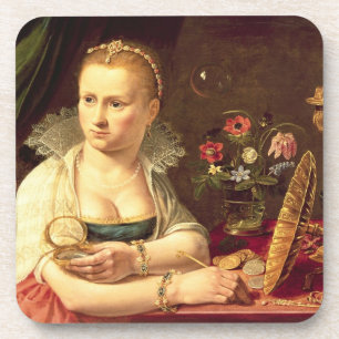 Posavasos Un retrato de los vanitas de una señora creída s