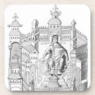 Posavasos Un rey de Carlovingian en su palacio,